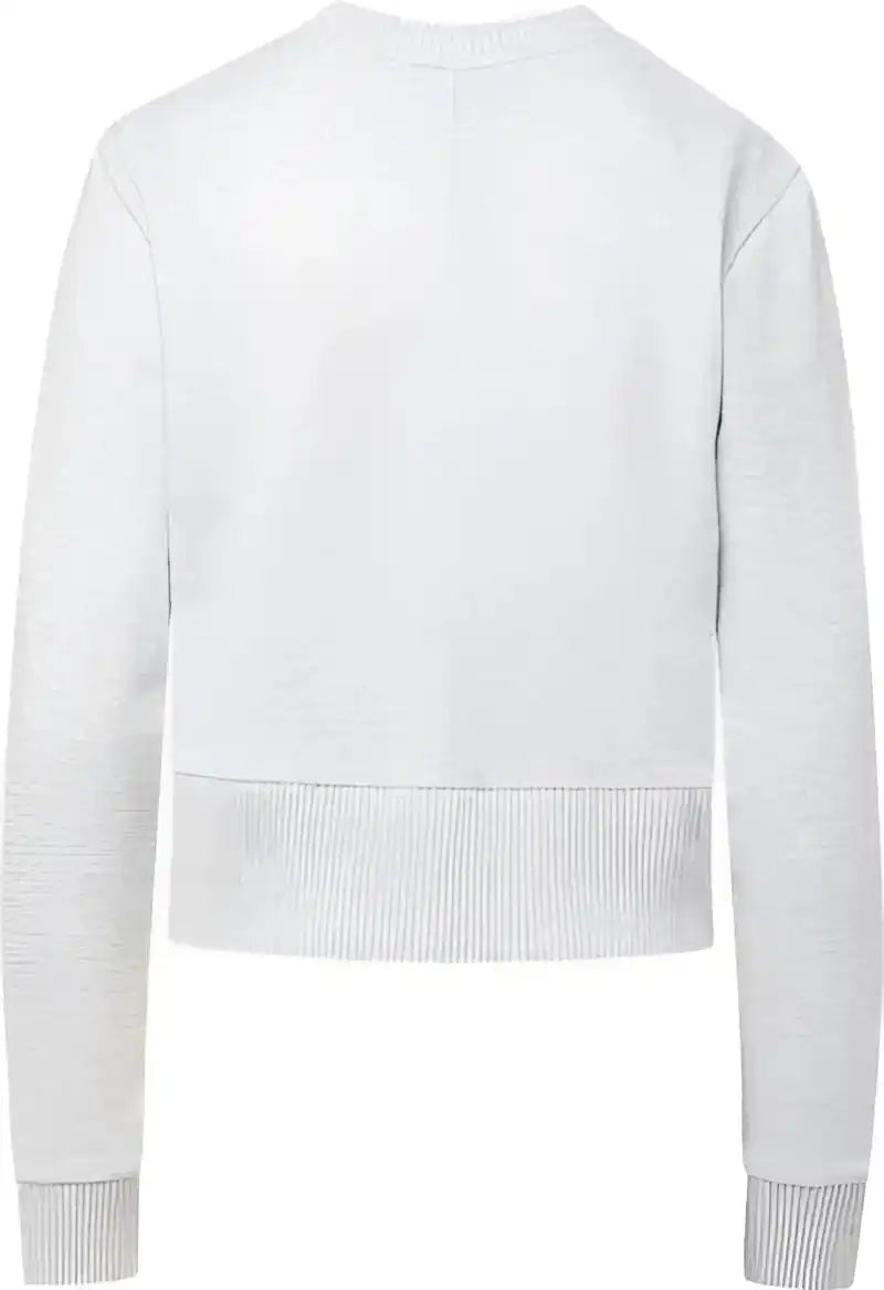 Mv Sport W22106 Women’s Cloud Fleece Crop Crewneck Sweatshirt - Ash