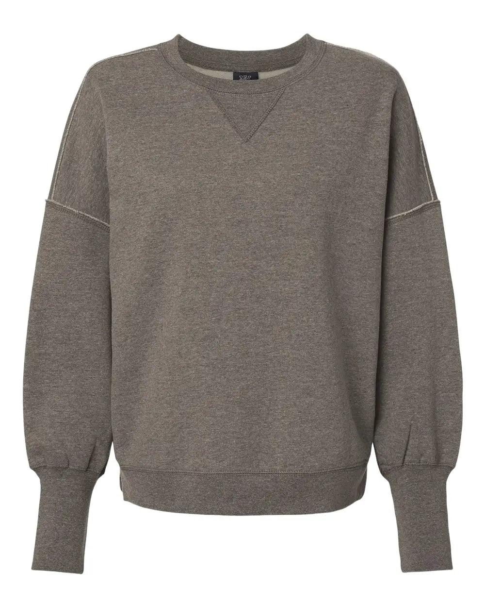 Mv Sport W22712 Women’s Sueded Fleece Crewneck Sweatshirt - Charcoal - Dark Gray / s