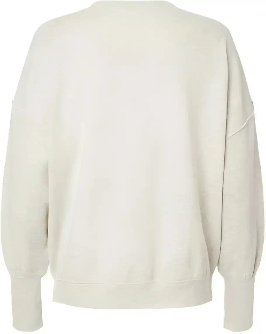 Mv Sport W22712 Women’s Sueded Fleece Crewneck Sweatshirt - Oatmeal