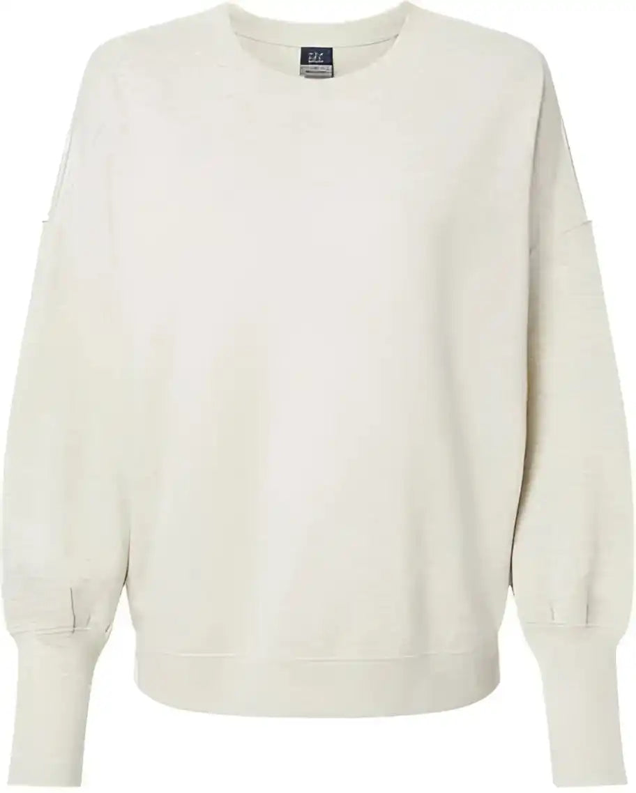 Mv Sport W22712 Women’s Sueded Fleece Crewneck Sweatshirt - Oatmeal