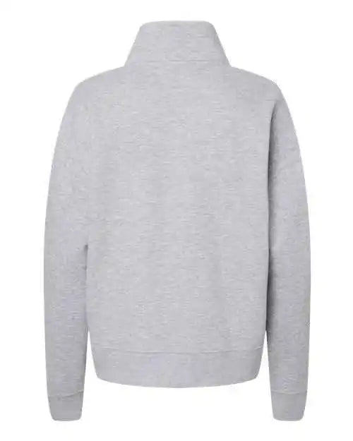 Mv Sport W22713 Women’s Sueded Fleece Quarter Zip Sweatshirt Heather Grey