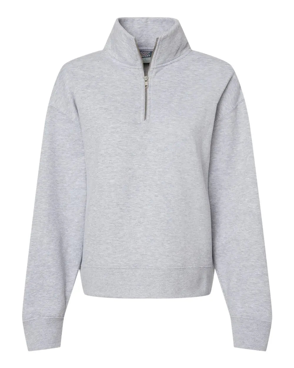 Mv Sport W22713 Women’s Sueded Fleece Quarter-zip Sweatshirt - Heather Grey