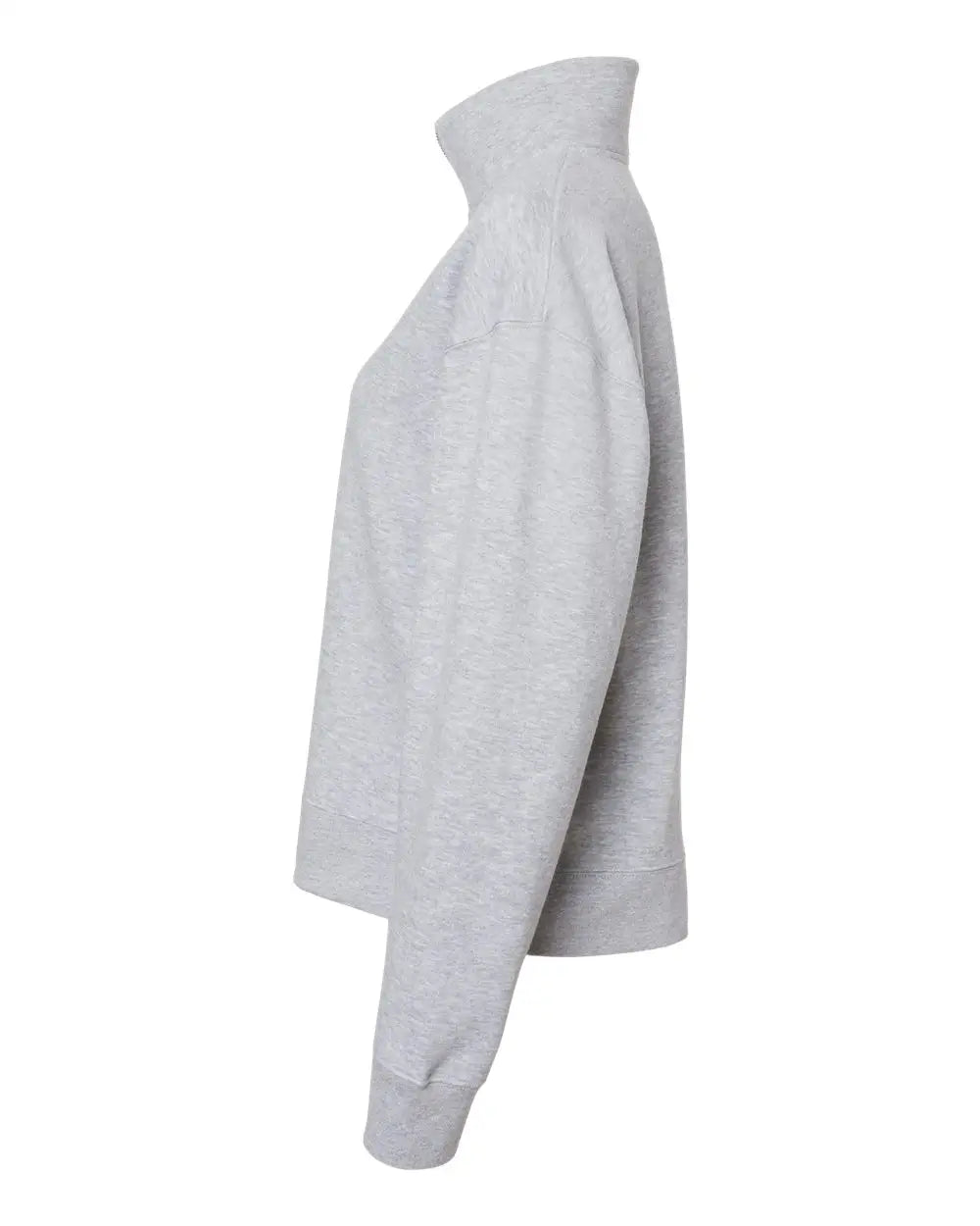 Mv Sport W22713 Women’s Sueded Fleece Quarter-zip Sweatshirt - Heather Grey
