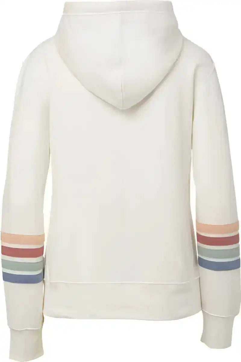 Mv Sport W22732 Women’s Striped Sleeves Full Zip Hooded Sweatshirt Ivory