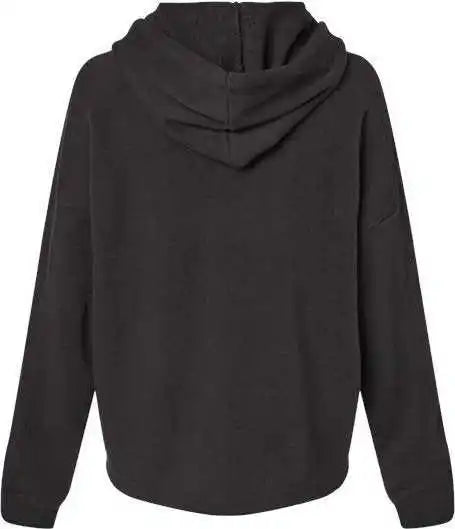 Mv Sport W23101 Women’s Angel Fleece Crop Hooded Sweatshirt - Black