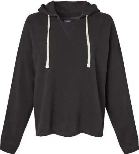 Mv Sport W23101 Women’s Angel Fleece Crop Hooded Sweatshirt - Black