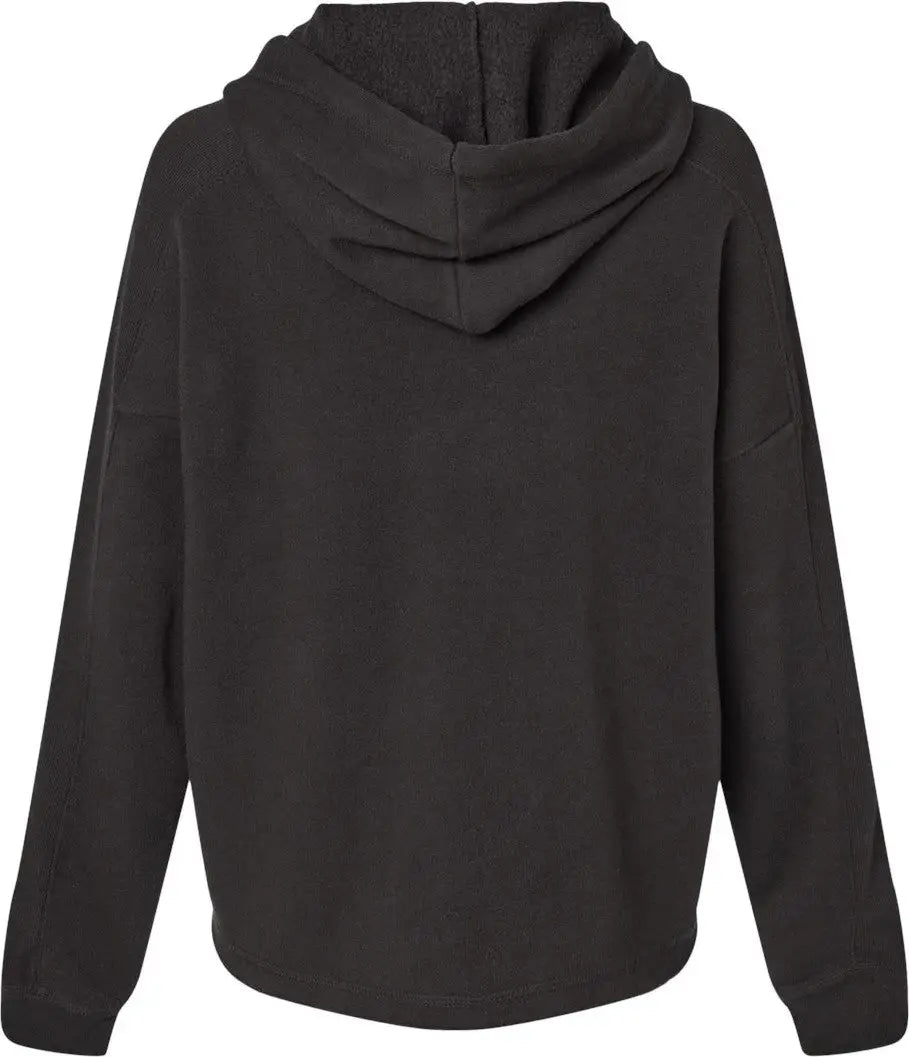Mv Sport W23101 Women’s Angel Fleece Crop Hooded Sweatshirt - Black