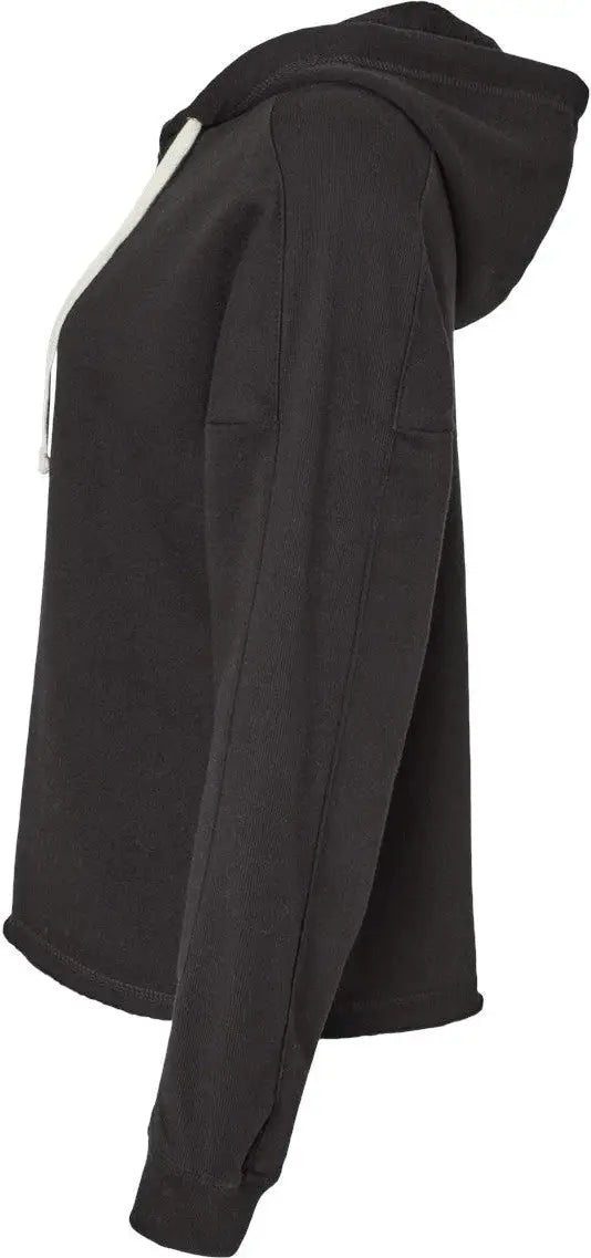 Mv Sport W23101 Women’s Angel Fleece Crop Hooded Sweatshirt - Black