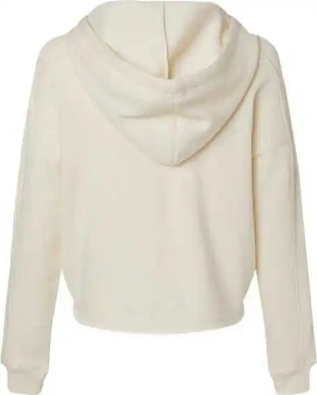 Mv Sport W23101 Women’s Angel Fleece Crop Hooded Sweatshirt - Ecru