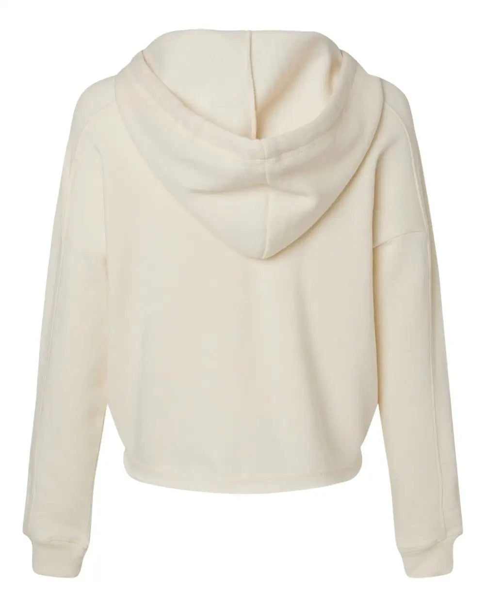 Mv Sport W23101 Women’s Angel Fleece Crop Hooded Sweatshirt - Ecru