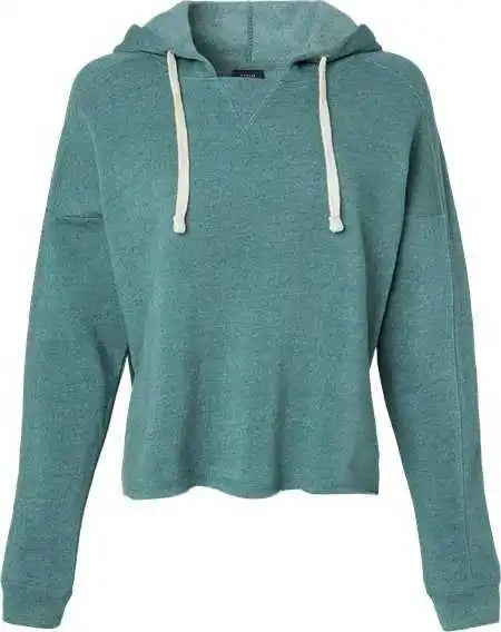 Mv Sport W23101 Women’s Angel Fleece Crop Hooded Sweatshirt - Mallard Green