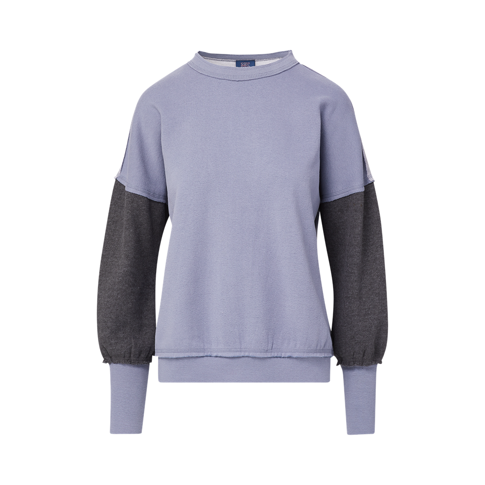 Mv Sport W23109 Genevieve Raw Edge Crew - Stonewash