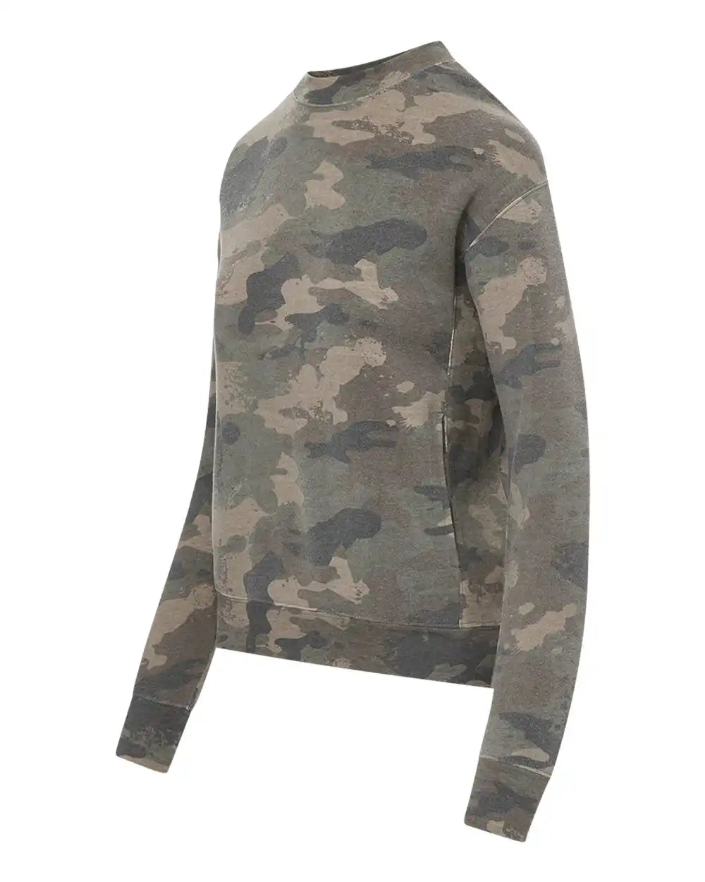 Mv Sport W23140 Women’s Raelynn Cloud Fleece Crewneck Sweatshirt - Faded Camo