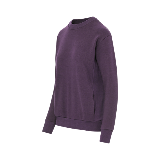 Mv Sport W23140 Women’s Raelynn Cloud Fleece Crewneck Sweatshirt - Eggplant