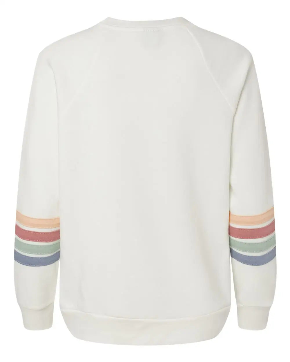 Mv Sport W23152 Women’s Striped Sleeves Crewneck Sweatshirt - Ivory