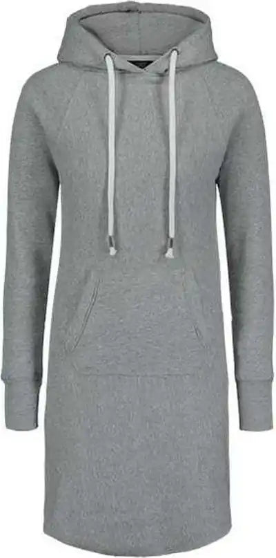 Mv Sport W2340 Women’s Suzie Hooded Sweatshirt Dress Heather Grey