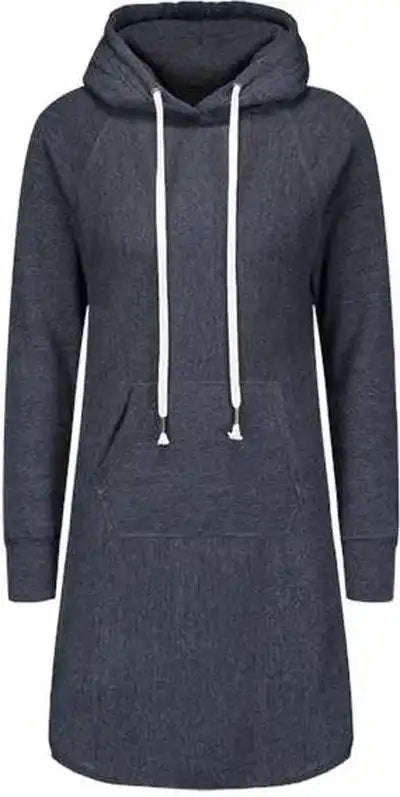 Mv Sport W2340 Women’s Suzie Hooded Sweatshirt Dress Navy Heather