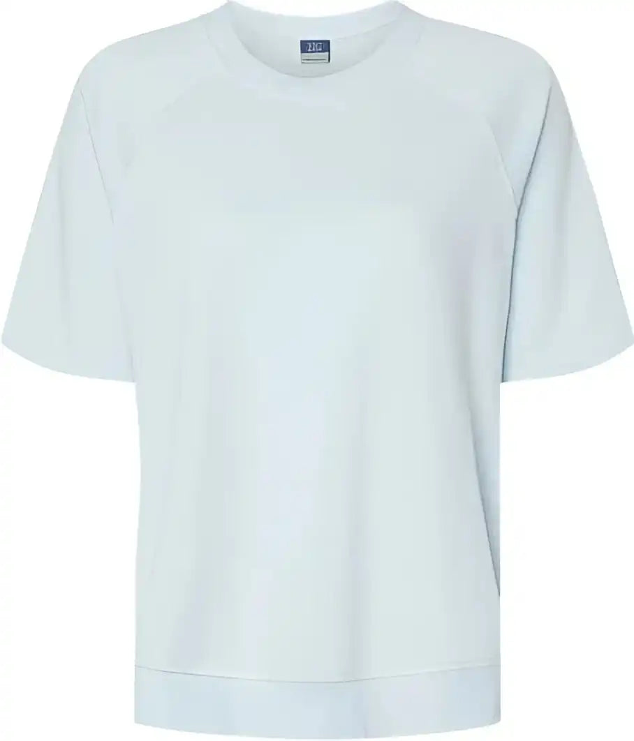 Mv Sport W23711 Women’s French Terry Short Sleeve Crewneck Pullover Arctic Blue