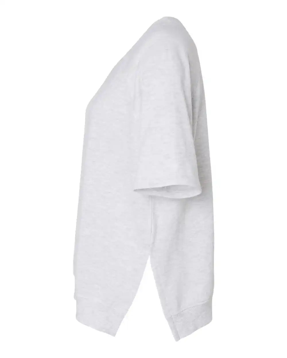 Mv Sport W23711 Women’s French Terry Short Sleeve Crewneck Pullover - Ash