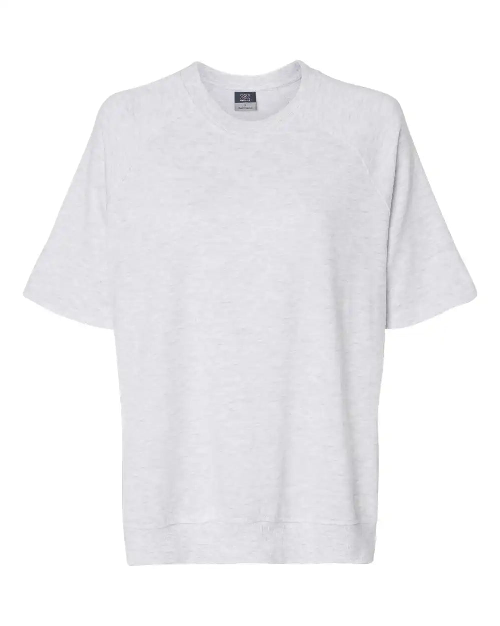 Mv Sport W23711 Women’s French Terry Short Sleeve Crewneck Pullover - Ash - s