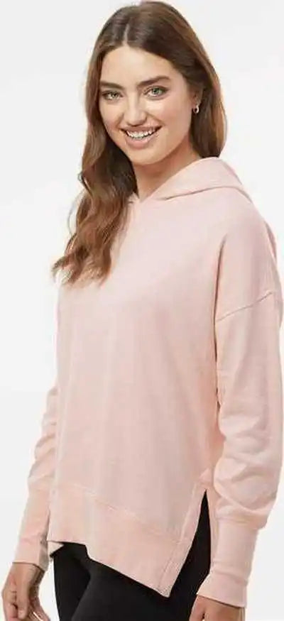 Mv Sport W23720 Women’s French Terry Hooded Sweatshirt - Cameo Pink