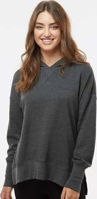 Mv Sport W23720 Women’s French Terry Hooded Sweatshirt - Charcoal