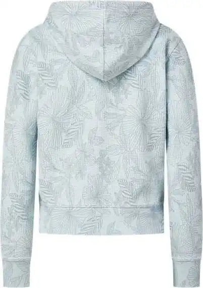 Mv Sport W24105 Women’s Maddie Floral Print Hooded Sweatshirt Arctic Blue