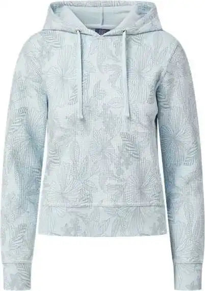 Mv Sport W24105 Women’s Maddie Floral Print Hooded Sweatshirt Arctic Blue