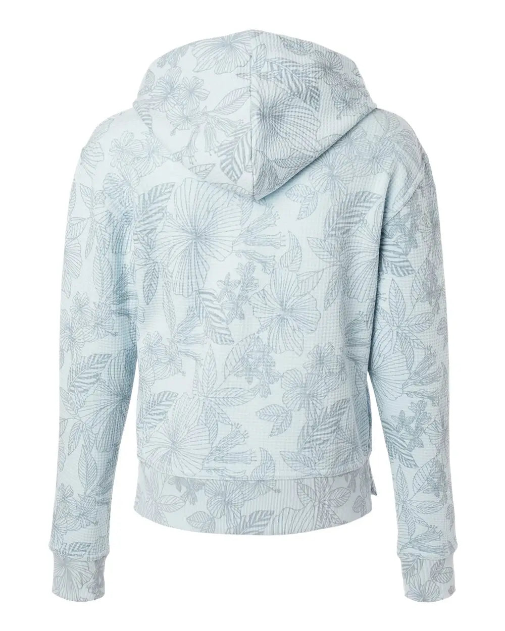 Mv Sport W24105 Women’s Maddie Floral Print Hooded Sweatshirt - Arctic Blue - Ice / s
