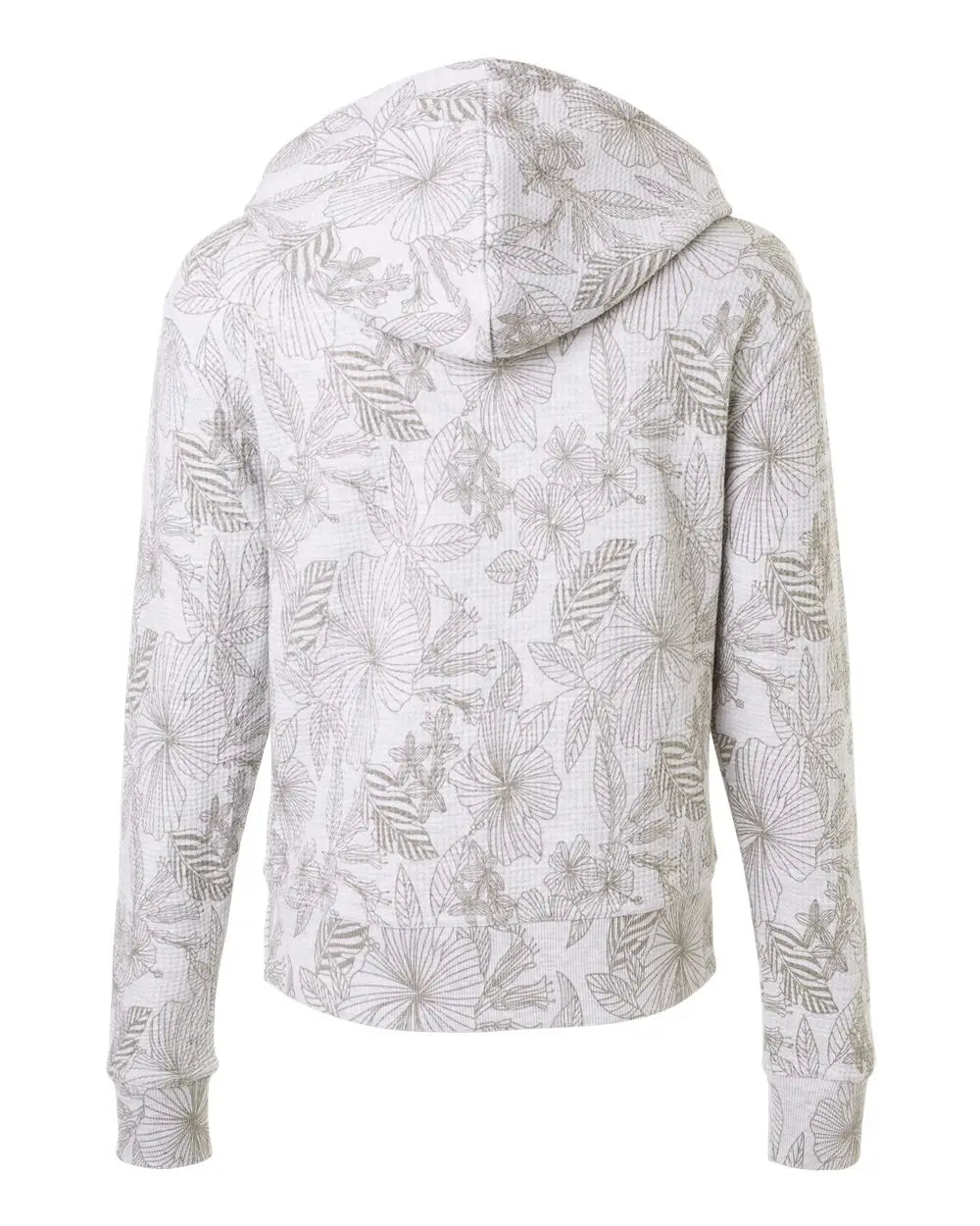Mv Sport W24105 Women’s Maddie Floral Print Hooded Sweatshirt - Ash - Gray / s