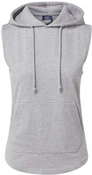 Mv Sport W24131 Women’s Kinsley Sleeveless Hooded Sweatshirt Heather Gray