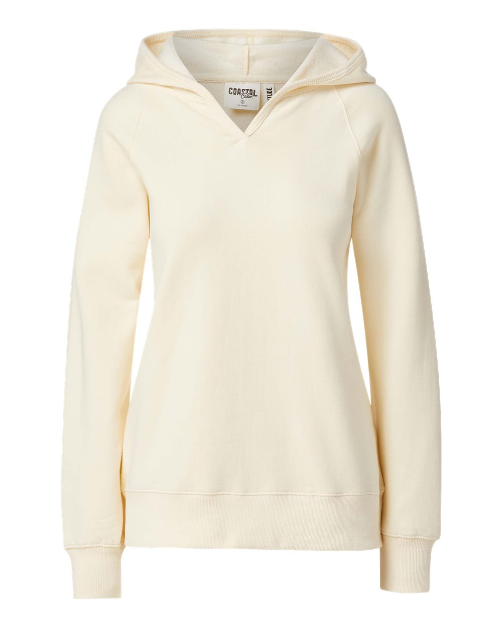 Mv Sport W24707 Women’s Coastal Color Hooded Sweatshirt - Vanilla