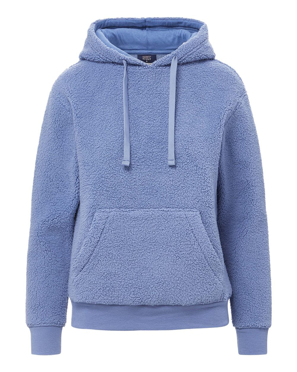 Mv Sport W25122 Women’s Starla Sherpa Hooded Pullover - Blue Iris