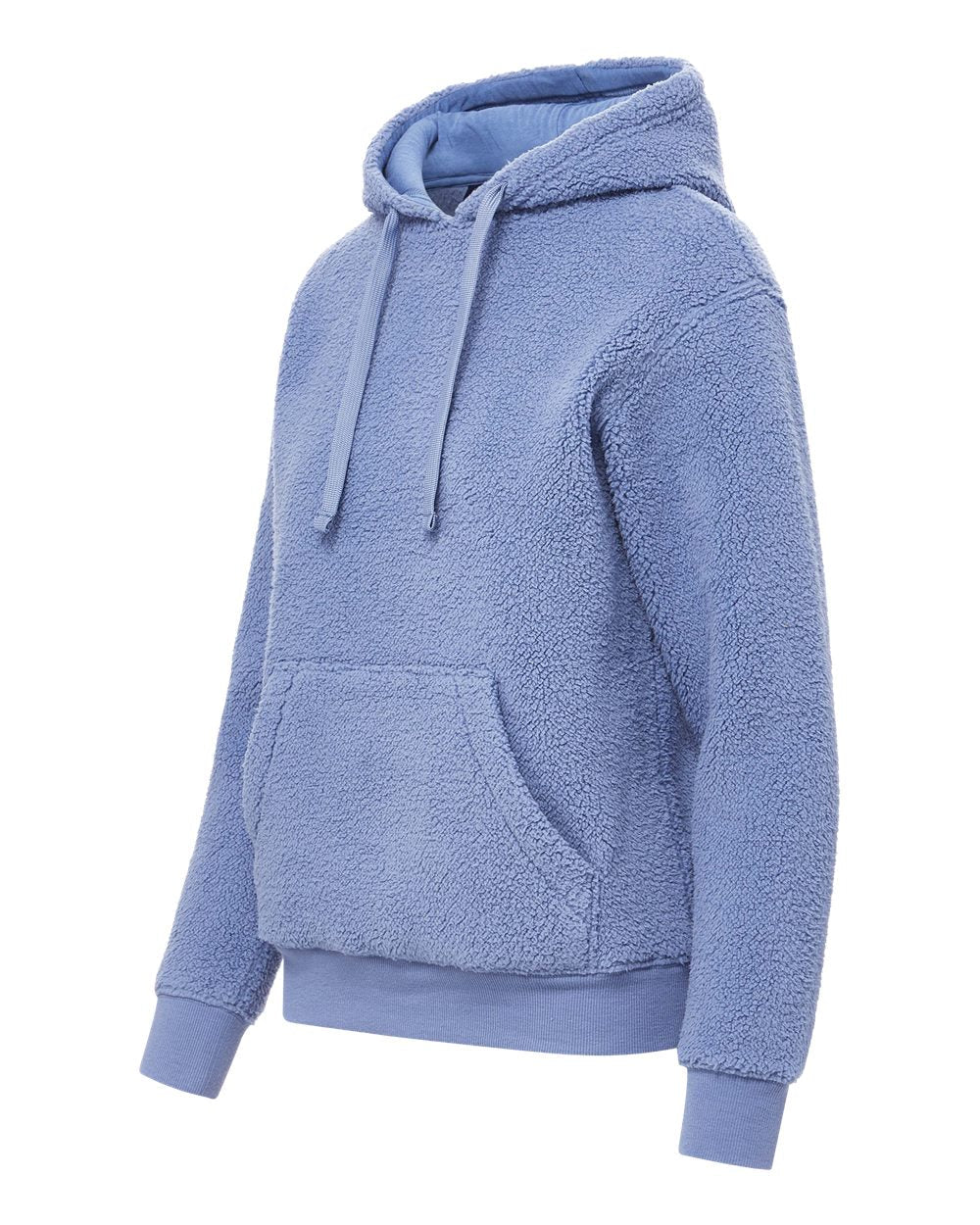 Mv Sport W25122 Women’s Starla Sherpa Hooded Pullover - Blue Iris