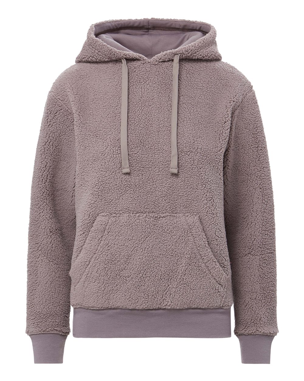 Mv Sport W25122 Women’s Starla Sherpa Hooded Pullover - Smokey Taupe