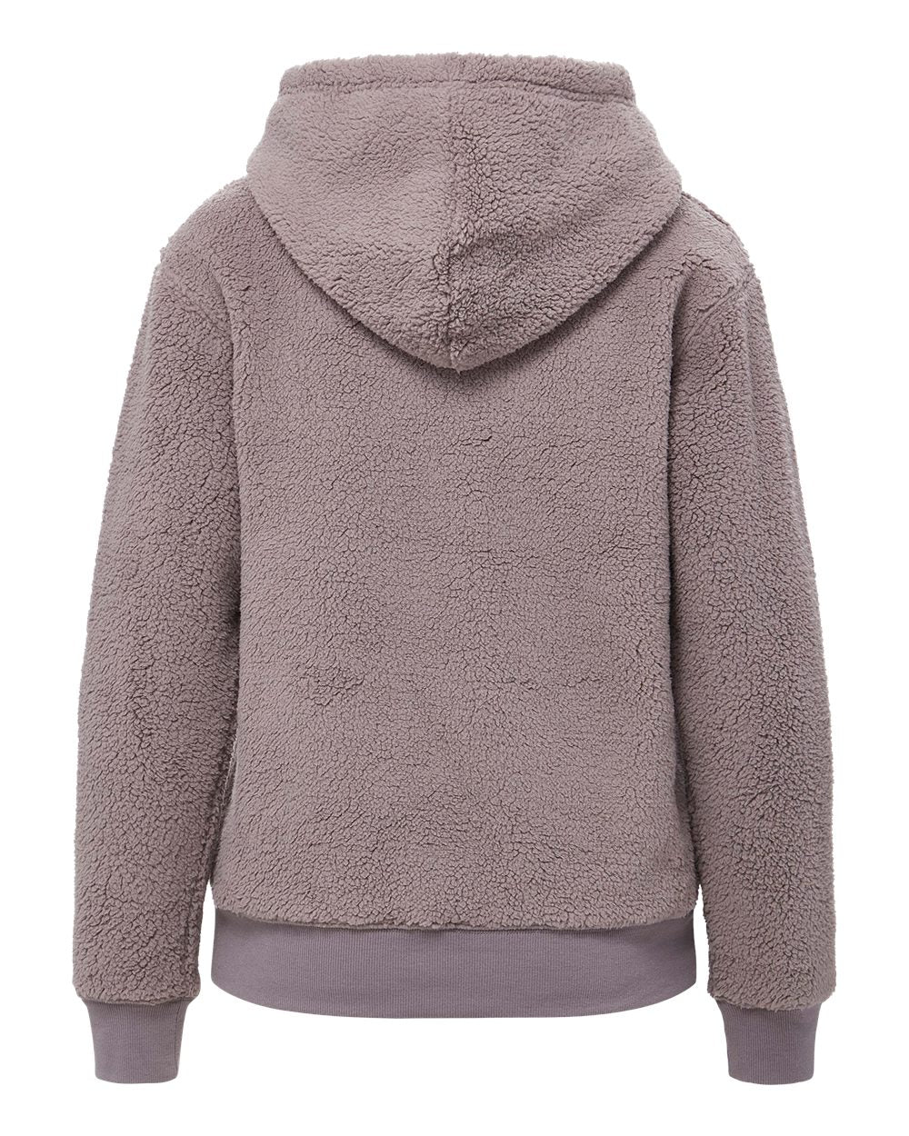 Mv Sport W25122 Women’s Starla Sherpa Hooded Pullover - Smokey Taupe