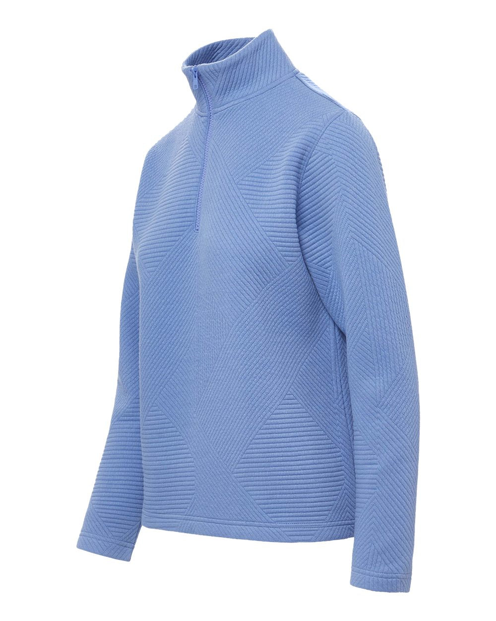Mv Sport W25145 Women’s Zelda Zig Zag Quarter-zip Pullover - Blue Iris