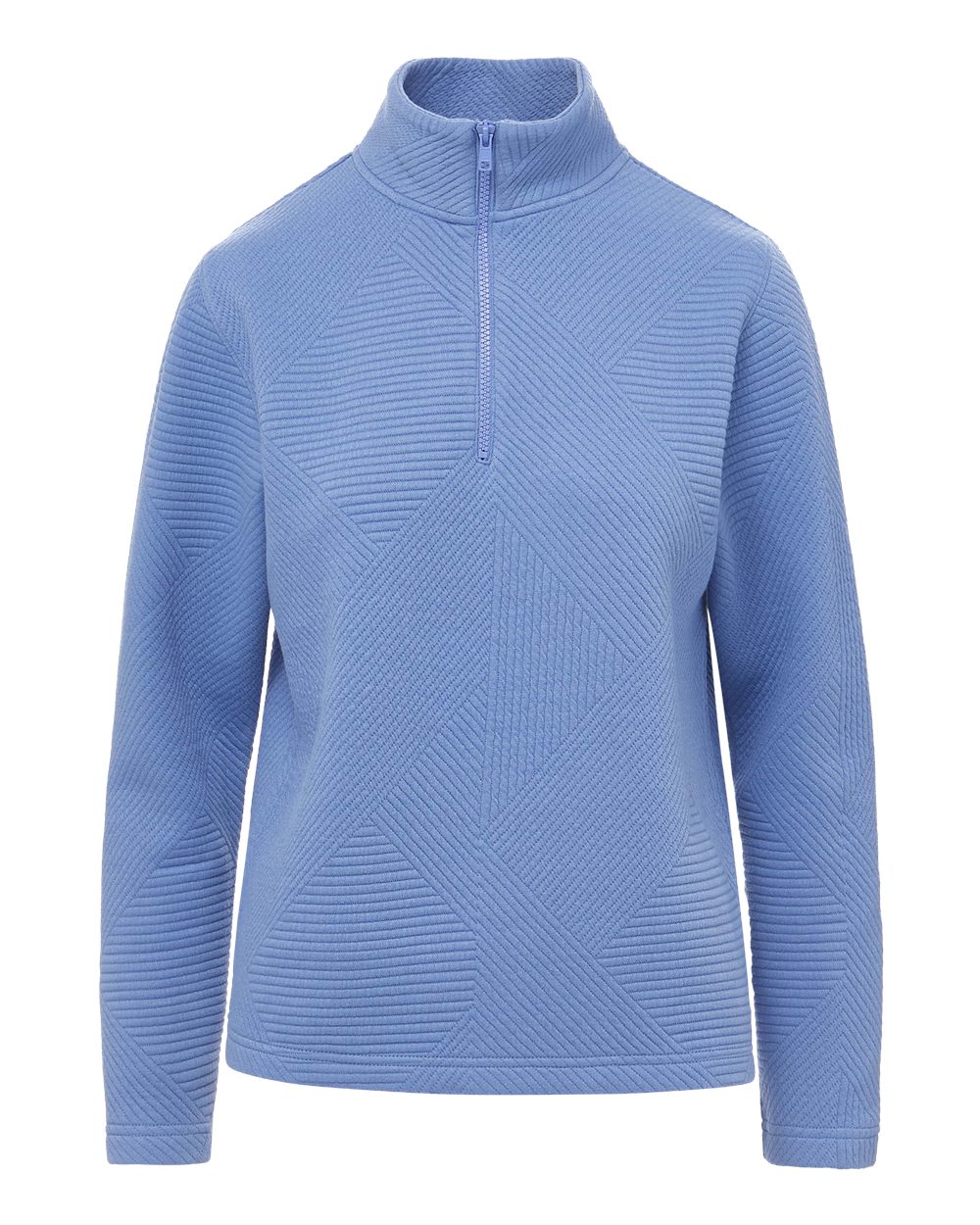 Mv Sport W25145 Women’s Zelda Zig Zag Quarter-zip Pullover - Blue Iris