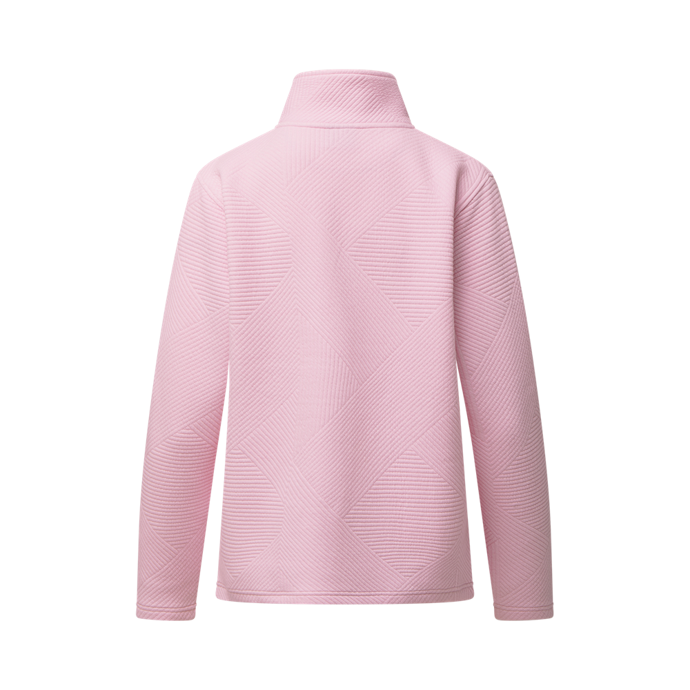 Mv Sport W25145 Women’s Zelda Zig Zag Quarter-zip Pullover - Pale Pink