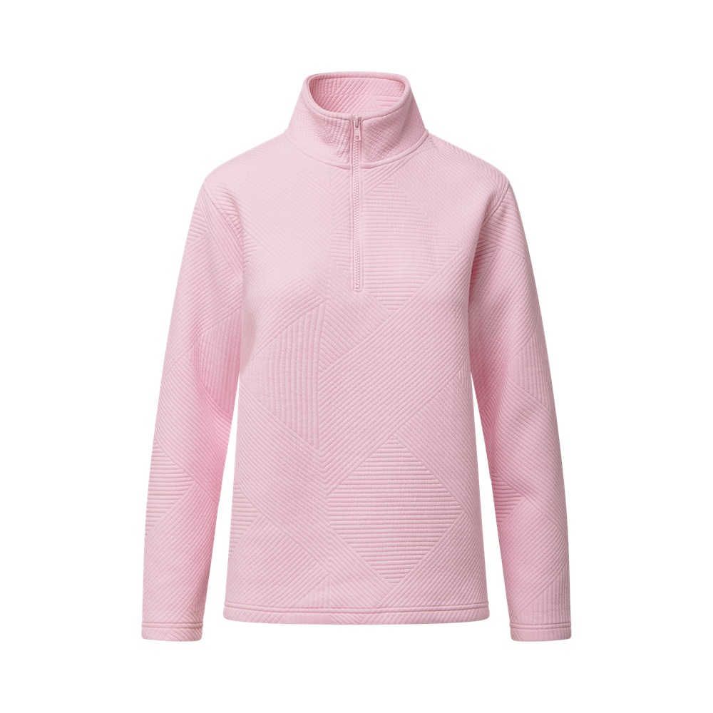 Mv Sport W25145 Women’s Zelda Zig Zag Quarter-zip Pullover - Pale Pink