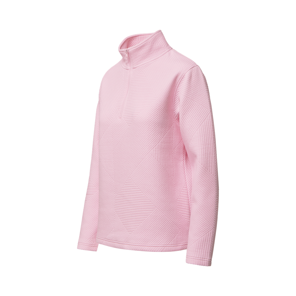 Mv Sport W25145 Women’s Zelda Zig Zag Quarter-zip Pullover - Pale Pink
