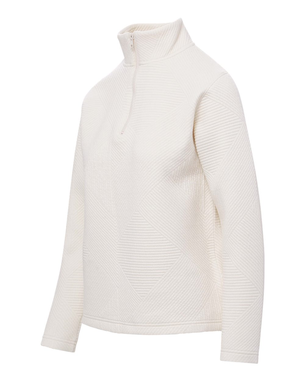 Mv Sport W25145 Women’s Zelda Zig Zag Quarter-zip Pullover - Vintage White