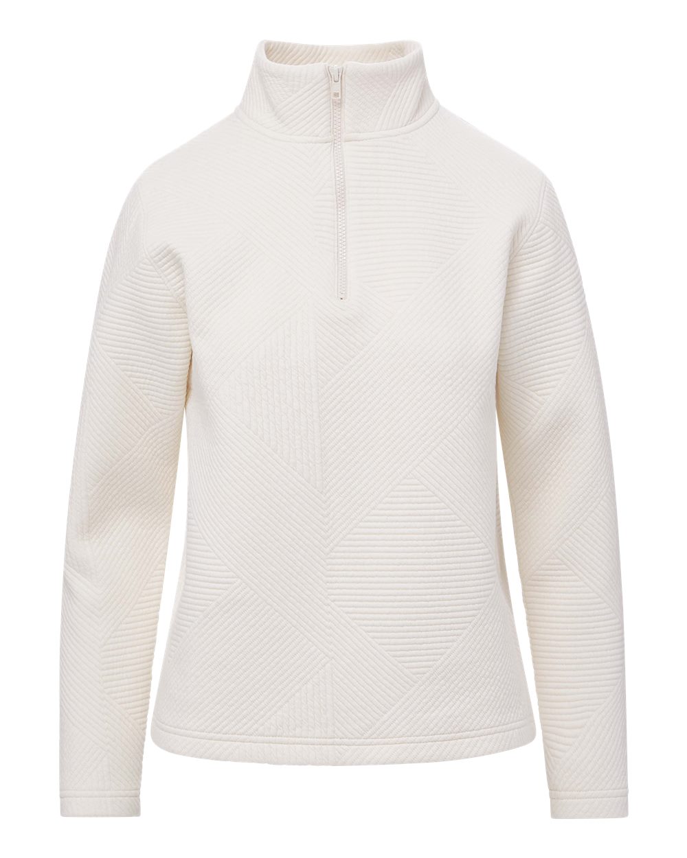 Mv Sport W25145 Women’s Zelda Zig Zag Quarter-zip Pullover - Vintage White