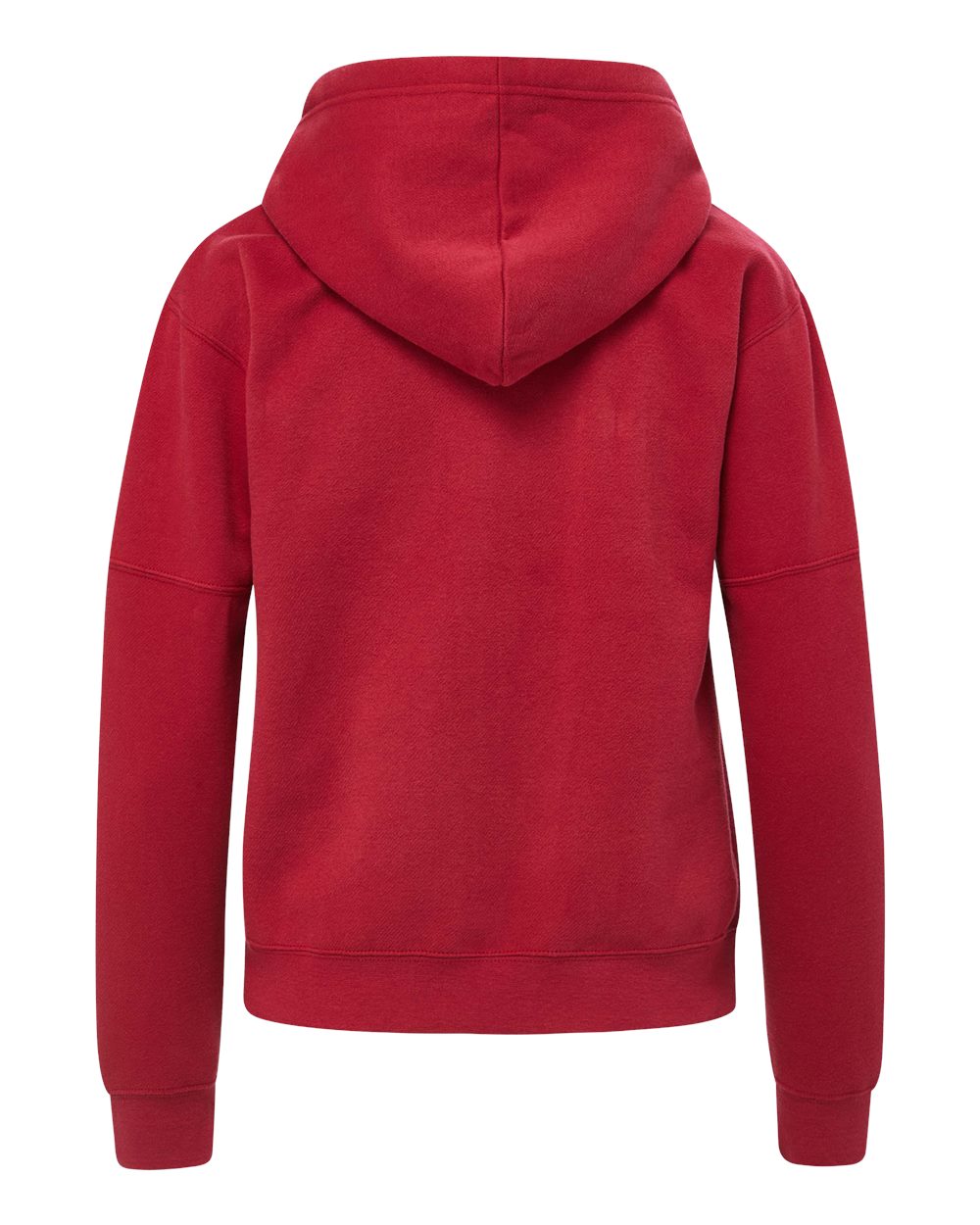 Mv Sport W25165 Women’s Vintage Fleece Hooded Full-zip Sweatshirt - Crimson