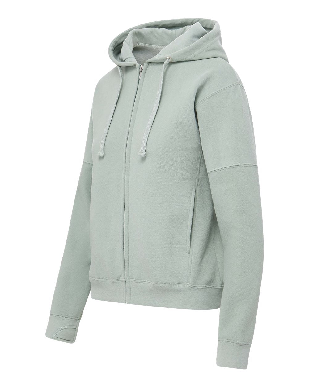 Mv Sport W25165 Women’s Vintage Fleece Hooded Full-zip Sweatshirt - Greenstone