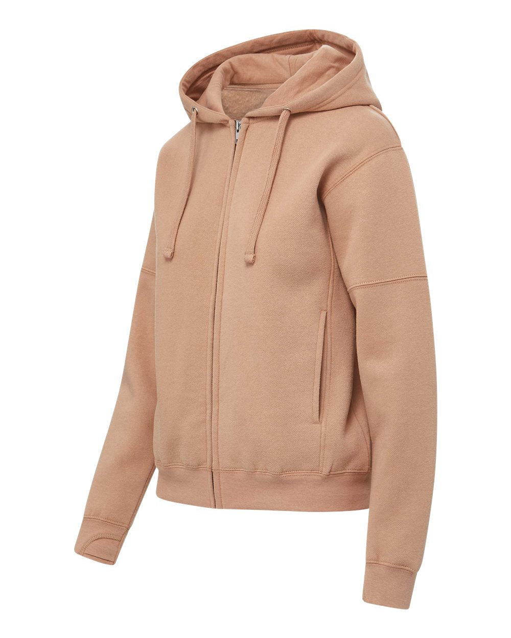 Mv Sport W25165 Women’s Vintage Fleece Hooded Full-zip Sweatshirt - Praline