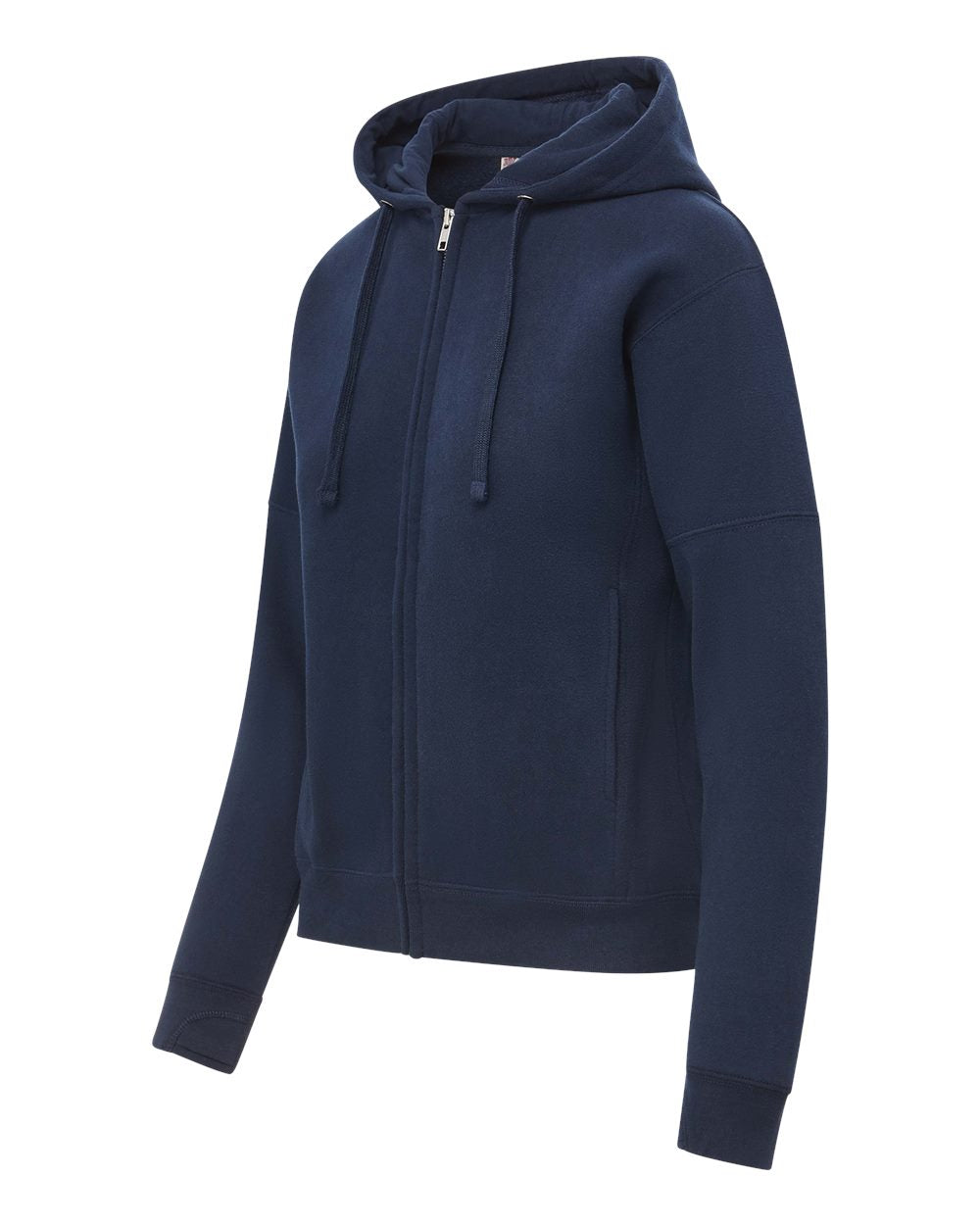 Mv Sport W25165 Women’s Vintage Fleece Hooded Full-zip Sweatshirt - Navy