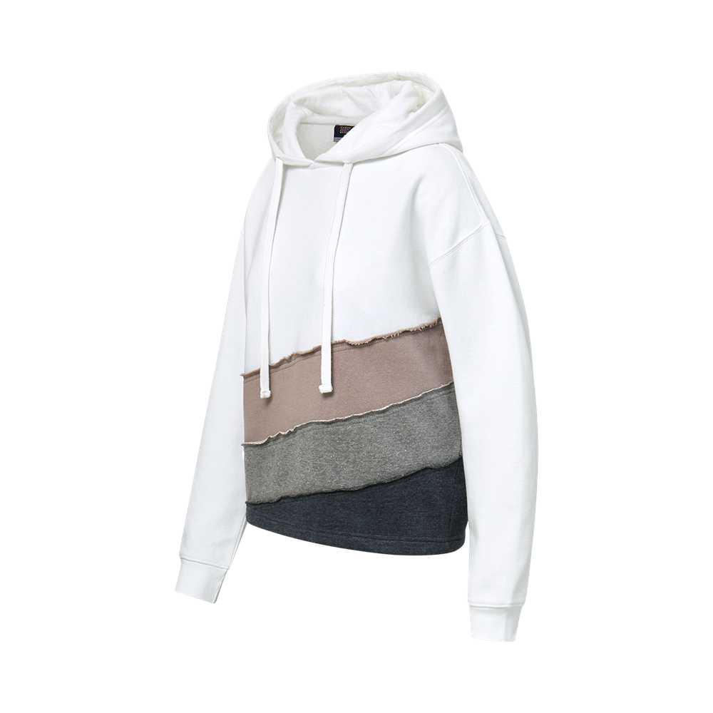 Mv Sport W26119 Mood & Vibe Colorblock Panel Hood - White/smokey Taupe/graphite/charcoal