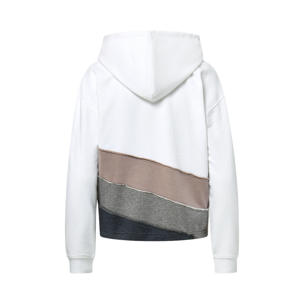 Mv Sport W26119 Mood & Vibe Colorblock Panel Hood - White/smokey Taupe/graphite/charcoal