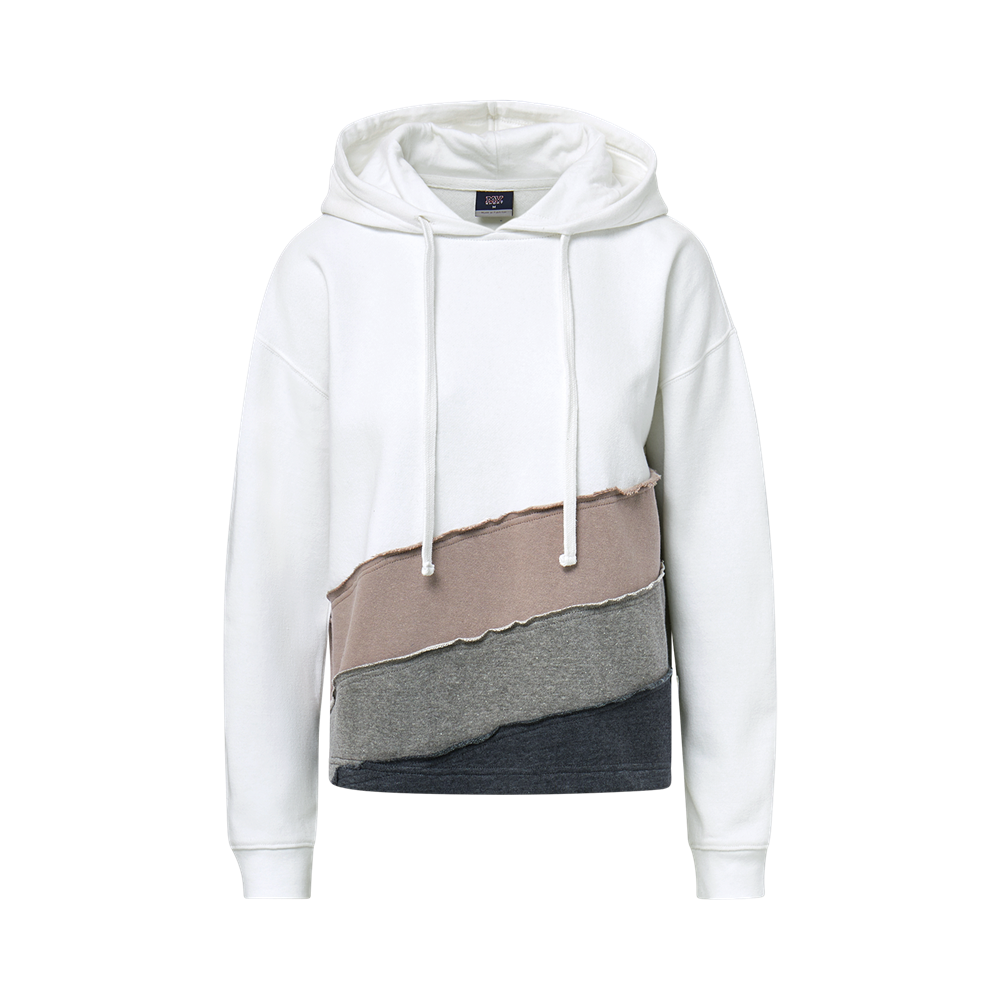 Mv Sport W26119 Mood & Vibe Colorblock Panel Hood - White/smokey Taupe/graphite/charcoal